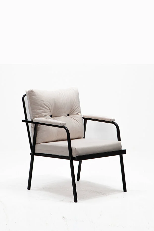 Riva 2 1 1 S Minderli Bahçe Takımı Balkon - Bahçe - Teras Mobilyası / Krem